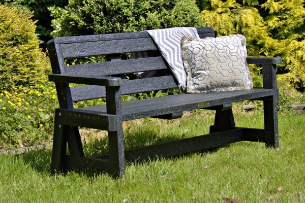 Sustainable recycled plastic outdoor furniture bench by DCW Polymers durable long-lasting - Falmouth