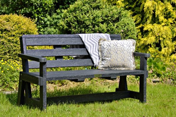 Sustainable recycled plastic outdoor furniture bench by DCW Polymers durable long-lasting - Falmouth