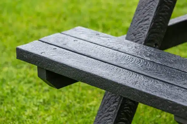Sustainable recycled plastic Plymouth picnic bench by DCW Polymers durable long-lasting