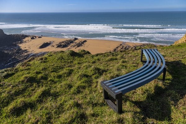 Recycled plastic sustainable Atlantic bench in partnership with Ocean Recovery Project