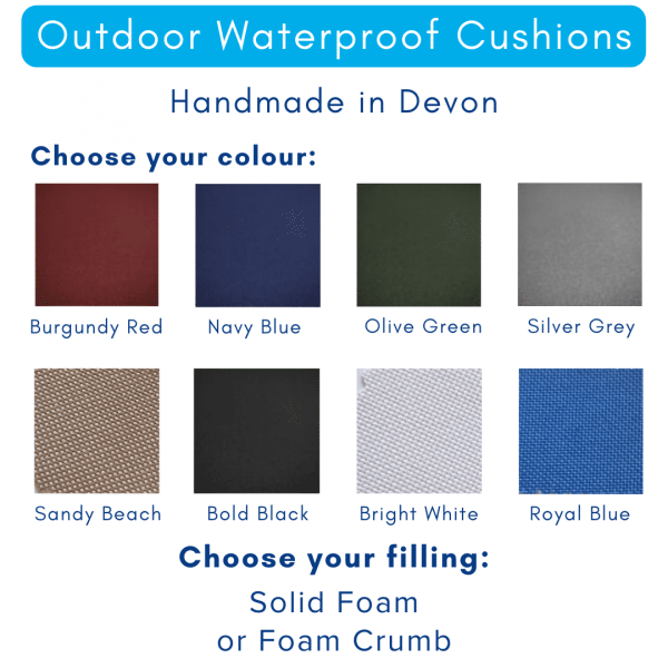 Outdoor Waterproof Cushions - colour and filling choices