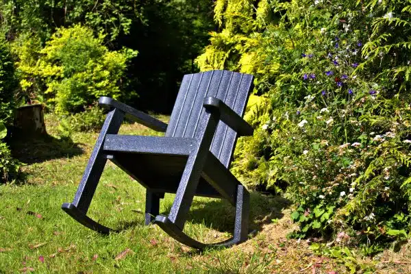 Sustainable recycled plastic outdoor furniture bench by DCW Polymers durable long-lasting - Rockington Garden Rocking Chair
