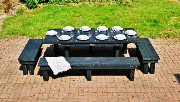 Padstow large luxury outdoor dining set handmade from recycled plastic, sustainable and durable Padstow Large Dining Set
