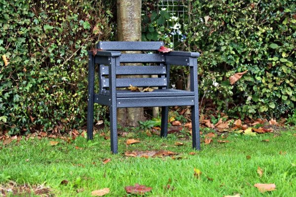 Recycled Plastic Garden Chair | 600mm Seat Width | Black | Sustainable & Comfortable