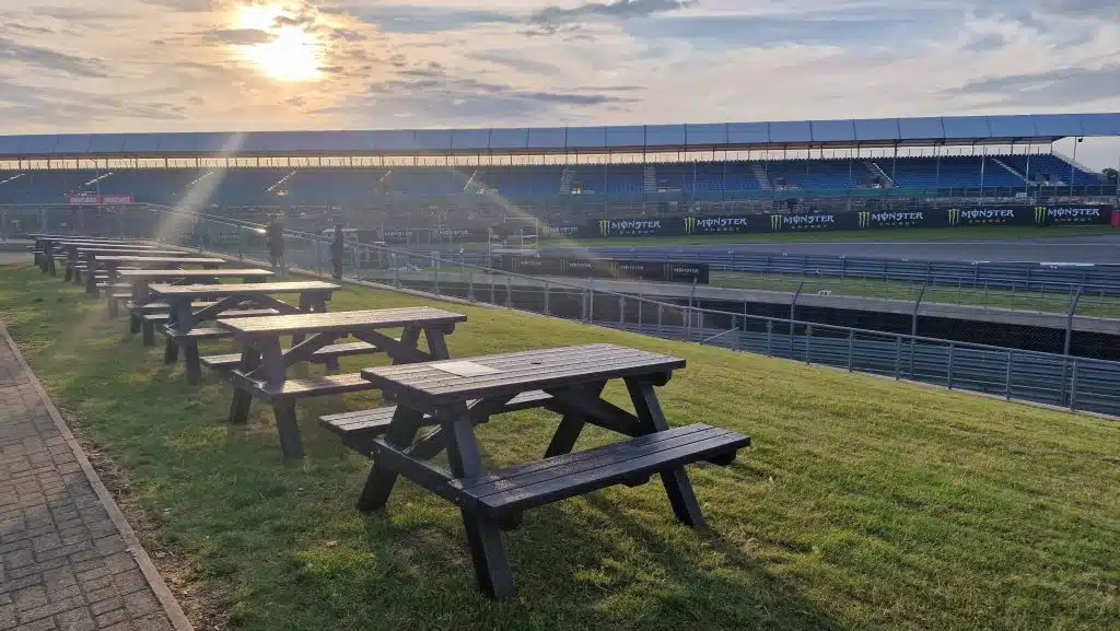 Durable outdoor furniture event hire for Silverstone MotoGP 